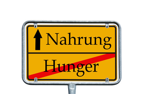 Ortsschild Hunger / Nahrung