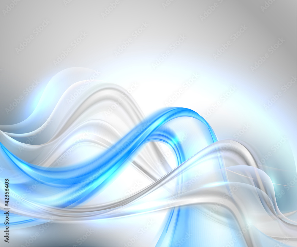 Aufkleber abstract gray waving background with blue element