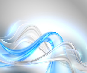Obraz premium Abstract gray waving background with blue element
