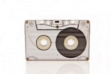Audio cassette isolated on white background
