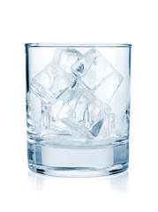 Glass with ice cubes