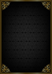 Altın çerçeveli siyah desen