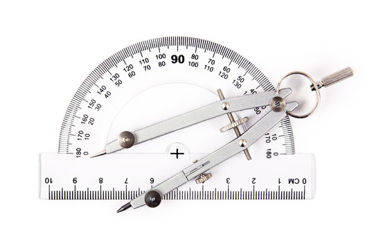 compass on protractor