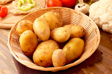 new potatoes in a basket