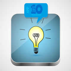 Vector idea app icon with blue bubble speech. Eps10
