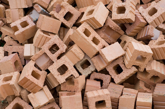 Pile Of Red Bricks