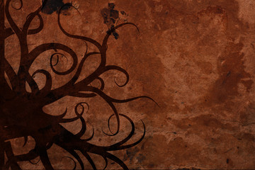 abstract old paper background with swirl design elements