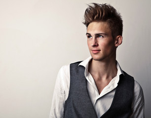Elegant young handsome man.