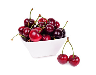 Cherry fruits isolated on white background