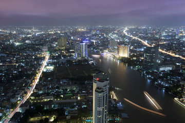 Naklejka premium Bangkok city at twilight