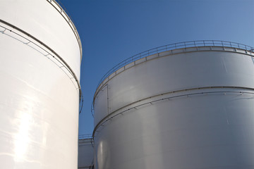 White storage tanks