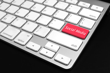 Keyboard with red Social Media button