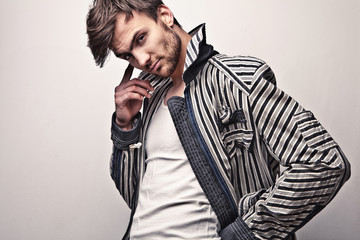 Elegant young handsome man.