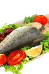 alaskan salmon and vegetables