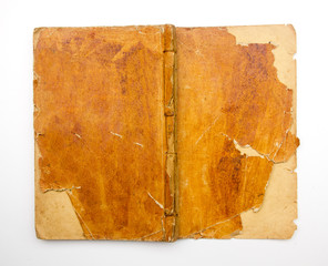 Old book with blank pages isolated