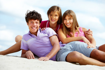 Fototapeta premium Teens on the beach