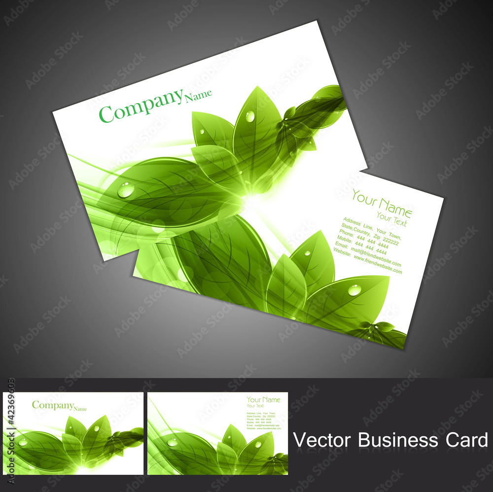 Canvas Prints abstract green colorful business card set vector