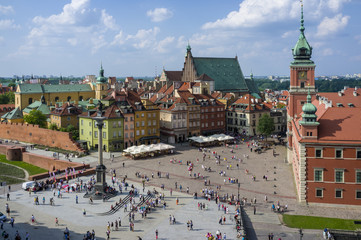 Aerial view of the Warsaw's old town