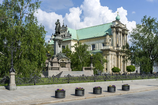 Monument of Adam Mickiewicz in Warsaw, Poland