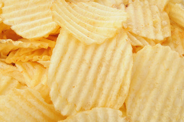 Potato chips close up