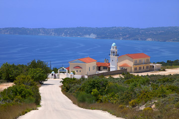 grèce; ioniennes, kefalonia : église de Sissia