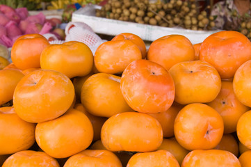 Persimmon fruit in a Cambodian Market