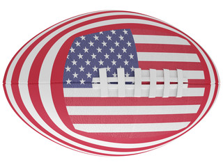 Rugby ball with the symbol of the flag USA