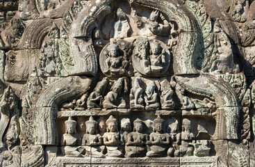 Ancient Khmer Sun and Moon Carving, Angkor