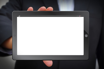 Businessman holding digital tablet pc