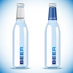 vector beer bottle on white background