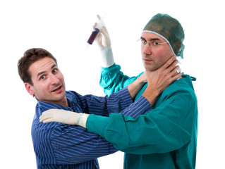 doctor and patient fight