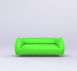 green sofa with simple background