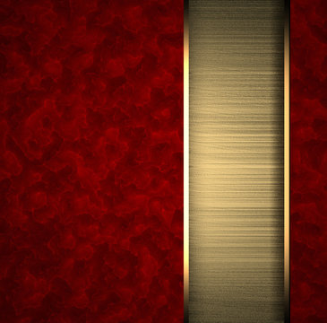 Red Background With Gold Texture Stripe Layout