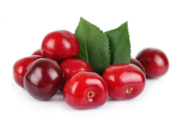 Sweet cherry on white