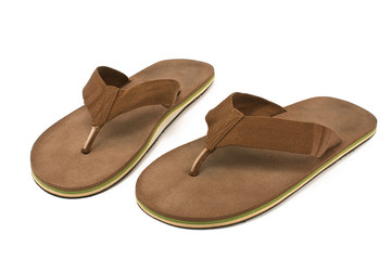 Pair of brown men's flip flop sandals