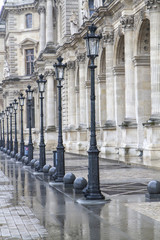 Panele Szklane Podświetlane  Zabytkowe lampy uliczne w Paryżu, Francja