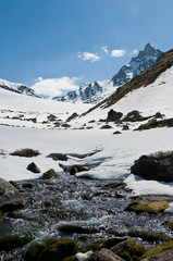 пейзаж у снежной реки