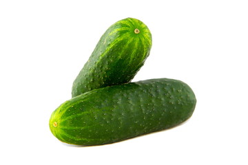ripe cucumber isolated on white background