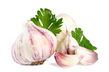 Garlic isolated on white background