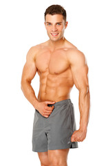 Handsome muscular man isolated on white