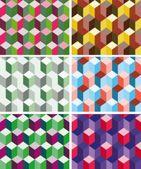 Set of seamless prismatic patterns