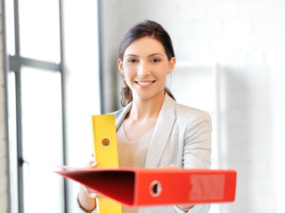 beautiful woman with folder