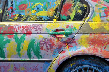 Hand painted car