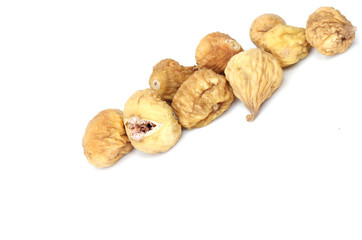 Dried figs isolated on white background