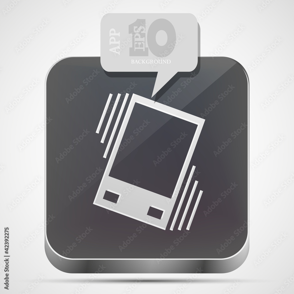 Poster vector vibration app icon with gray bubble speech. eps10
