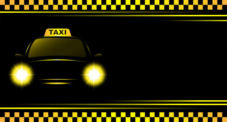 background with taxi sign and cab