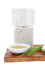 dairy product : fresh raw white soft greek feta cheese