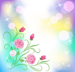 Floral background with boke