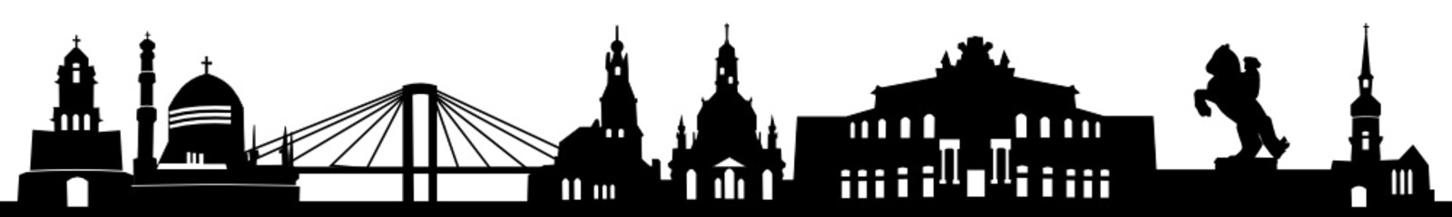 Dresden Skyline mit Wahrzeichen