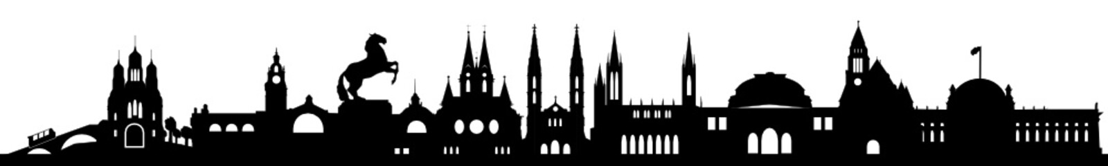 Fototapeta premium Skyline Wiesbaden mit Wahrzeichen